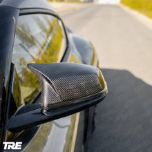 Load image into Gallery viewer, TRE Pre-Preg Carbon Fibre M Style Mirror Covers for BMW 1 Series F40, 2 Series Gran Coupe F44, 2 Series F45/F46, X1 F48, Z4 G29 & Toyota Supra J29 (2019+) - 2x2 Twill Carbon Mirror Caps Pair