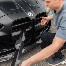 Load image into Gallery viewer, BMW G80 G81 M3 & G82 G83 M4 Pre-Preg Dry Carbon Fibre Crash Bar Cover by TRE, 2021+, G8X 2x2 Twill, High Gloss, CSL/Open Grille Compatible (Front Crash Beam Foam Cover)