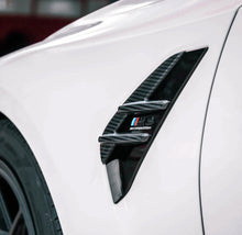 Load image into Gallery viewer, BMW M3/M4 G80 G81 G82 G83 Pre-Preg Dry Carbon Fibre Side Fender/Gill Vent Trim Covers (2x2 Twill) by TRE - OEM+ Overlay, 3M Adhesive, LCI & Pre-LCI 2020+