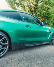 Load image into Gallery viewer, BMW G80 G81 M3 & G82 G83 M4 (G8X) Pre-Preg Dry Carbon Fibre Side Skirts (2x2 Twill) by TRE - OEM Fit Performance Side Skirt Extensions | 2020+