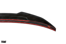 Load image into Gallery viewer, TRE Pre-Preg Carbon Fibre (Carbon Fiber) Ducktail Rear Lip Spoiler for BMW G82 M4 2021+ & G22 4 Series 2020+ - 2x2 Twill, Gloss OEM Fit, 3M Tape