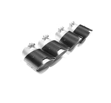 Load image into Gallery viewer, BMW M2 G87 (2023+), M3 G80/G81 (2021+) & M4 G82/G83 (2021+) Carbon Fibre Performance Quad Exhaust Tailpipe Tips - OEM Replacement, Gloss 3K 2x2 Weave, Slash-Cut - Set of 4