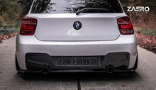 Load image into Gallery viewer, BMW 1 Series M135i F20 F21 Pre-LCI EVO-1 Gloss Black Rear Diffuser Splitters by ZAERO Design (2011-2015) - 3-Piece ABS, OEM Diffuser Compatible