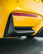 Load image into Gallery viewer, BMW M3 F80 & M4 F82 (F8X) Pre-Preg Carbon Fibre Rear Bumper Corner Covers 2x2 Twill by TRE | AUTOID | 2014-2020 | OEM+ Fit | 3M Tape Install