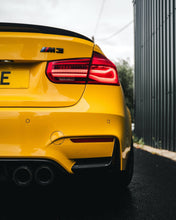 Load image into Gallery viewer, BMW M3 F80 & M4 F82 (F8X) Pre-Preg Carbon Fibre Rear Bumper Corner Covers 2x2 Twill by TRE | AUTOID | 2014-2020 | OEM+ Fit | 3M Tape Install