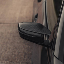 Load image into Gallery viewer, BMW M3 G80/G81, M4 G82/G83, M2 G87, M240i G42, M340i G20/G21 & i4 M50 G26 Pre-Preg Carbon Fibre/Fiber Wing Mirror Covers by TRE - 2x2 Twill, M Performance Style (2021+)