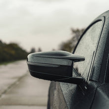 Load image into Gallery viewer, BMW M3 G80/G81, M4 G82/G83, M2 G87, M240i G42, M340i G20/G21 & i4 M50 G26 Pre-Preg Carbon Fibre/Fiber Wing Mirror Covers by TRE - 2x2 Twill, M Performance Style (2021+)