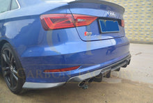 Load image into Gallery viewer, V Style Carbon Fibre Rear Diffuser for Audi A3 S Line S3 Saloon 13-15