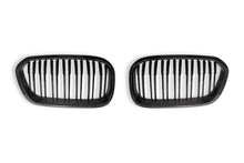 Load image into Gallery viewer, AUTOID Carbon Fibre Double Slat Kidney Grilles for BMW 1 Series F20 F21 LCI (2015-2019) - Real 2x2 Weave, OEM-Fit Front De-Chrome Black Grille Upgrade, Pair