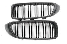 Load image into Gallery viewer, AUTOID Carbon Fibre/Carbon Fiber Double Slat Kidney Grilles Pair for BMW 4 Series F32 F33, M3 F80, M4 F82 F83 (2014-2020) F3X/F8X | OEM Fit Front Grille Upgrade