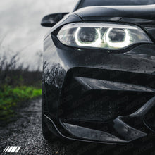 Load image into Gallery viewer, BMW M2 F87 (2015-2018) Carbon Fibre Performance Front Bumper Aero Blades - CFRP 2x2 Twill OEM Fit Canards/Winglets - Left & Right Pair