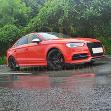 Load image into Gallery viewer, RS Style Carbon Fibre Front Splitter for Audi A3 Saloon S Line & S3 13-15