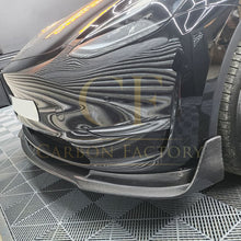 Load image into Gallery viewer, V Style Carbon Fibre Front Splitter for Tesla Model Y 19-23