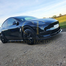 Load image into Gallery viewer, V Style Carbon Fibre Front Splitter for Tesla Model Y 19-23