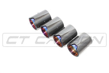 Load image into Gallery viewer, BMW M2/M3/M4/M5 F10/F80/F82/F83/F87 CARBON FIBRE EXHAUST TIPS - BURNT ENDS x4