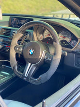 Load image into Gallery viewer, BMW FXX CARBON FIBRE / ALCANTARA FLAT BOTTOM STEERING WHEEL