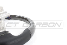 Load image into Gallery viewer, BMW FXX CARBON FIBRE / LEATHER FLAT BOTTOM STEERING WHEEL