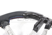 Load image into Gallery viewer, BMW FXX CARBON FIBRE / LEATHER FLAT BOTTOM STEERING WHEEL