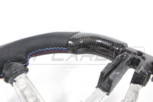 Load image into Gallery viewer, BMW FXX CARBON FIBRE / LEATHER FLAT BOTTOM STEERING WHEEL