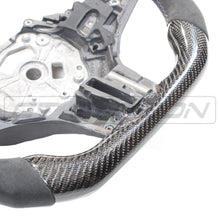 Load image into Gallery viewer, BMW Gxx 5,8,X3,X4,X5,X6,X7,M5,M8,X3M,X4M,X5M,X6M,X7M CARBON FIBRE / ALCANTARA FLAT BOTTOM STEERING WHEEL WITH HEATING