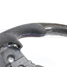 Load image into Gallery viewer, BMW Gxx CARBON FIBRE / ALCANTARA FLAT BOTTOM CUSTOM STEERING WHEEL