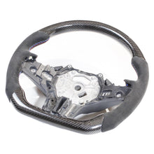 Load image into Gallery viewer, BMW Gxx CARBON FIBRE / ALCANTARA FLAT BOTTOM CUSTOM STEERING WHEEL