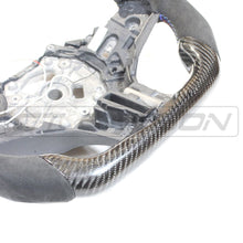 Load image into Gallery viewer, BMW Gxx 5,8,X3,X4,X5,X6,X7,M5,M8,X3M,X4M,X5M,X6M,X7M SERIES CARBON FIBRE / ALCANTARA LED FLAT BOTTOM STEERING WHEEL WITH HEATING