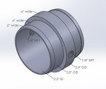 Load image into Gallery viewer, Fuel-It! 2.5" ID Billet Charge Pipe Coupler with Two 1/8" NPT/Methanol Injection Bungs