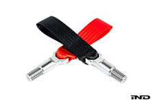 Load image into Gallery viewer, Fall-Line Motorsports BMW G8X Front Tow Strap – G87 M2, G80 M3, G82/G83 M4 – Screw-In Tow Hook Recovery Loop, CNC Stainless, Track-Ready – Black, Red, Tri-Colour, Limited Purple