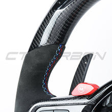 Load image into Gallery viewer, BMW Gxx LCI CARBON FIBRE / ALCANTARA / LED FLAT BOTTOM CUSTOM STEERING WHEEL