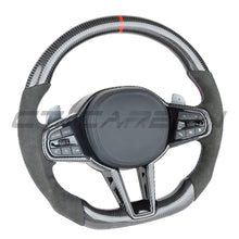 Load image into Gallery viewer, BMW Gxx LCI CARBON FIBRE / ALCANTARA FLAT BOTTOM CUSTOM STEERING WHEEL