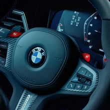 Load image into Gallery viewer, Genuine BMW M Performance Carbon Fibre Steering Wheel Shift Paddles for G Series - Dry 1K Pre-Preg OEM Paddle Shifters with Red Inlays