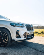 Load image into Gallery viewer, Gloss Black Competition Style Front Splitter / Lip Spoiler for BMW iX3 M Sport, X3 LCI G01 & X4 LCI G02 (2021+) - 3-Piece ABS