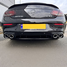 Load image into Gallery viewer, C43 Style Gloss Black Rear Diffuser & Exhaust Tips for Mercedes Benz W205 C Class & C63 Coupe 15-21