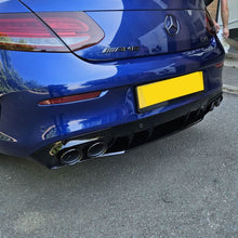 Load image into Gallery viewer, C43 Style Gloss Black Rear Diffuser & Exhaust Tips for Mercedes Benz W205 C Class & C63 Coupe 15-21