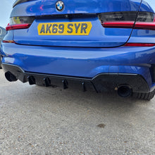 Load image into Gallery viewer, RK Style Gloss Black Rear Diffuser Dual Exhaust for BMW 3 Series G20 G21 Pre-LCI 19-22