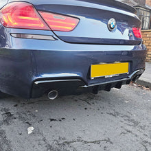 Load image into Gallery viewer, V Style Gloss Black Rear Diffuser Dual Exhaust for BMW 6 Series F06 F12 F13 M Sport 12-17