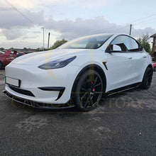 Load image into Gallery viewer, Competition Style Gloss Black Front Bumper Trims for Tesla Model Y 19-24