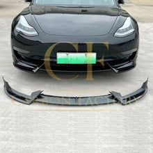 Load image into Gallery viewer, CF Style Gloss Black Front Splitter for Tesla Model 3 16-23