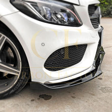 Load image into Gallery viewer, J Style Gloss Black Front Splitter for Mercedes Benz W205 C Class 15-18