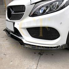 Load image into Gallery viewer, J Style Gloss Black Front Splitter for Mercedes Benz W205 C Class 15-18