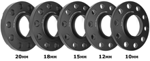 Load image into Gallery viewer, Mini Cooper R60 Countryman & R61 Paceman Wheel Spacers by BMS w/10 Black Extended Wheel Bolts (Pair, 2 Wheels)