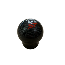 Load image into Gallery viewer, Genuine Carbon Fibre Gear Knob with Red ST Logo – Fits Most Manual Ford Models