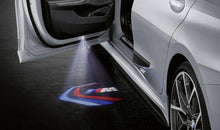 Load image into Gallery viewer, BMW M Performance LED Door Projector Slide Set – Welcome/Puddle Light Upgrade, Ghost Shadow Logo Lights for Front Doors, 63mm Fitment (Pair)