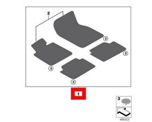 Load image into Gallery viewer, Genuine BMW M Performance Floor Mats Set (4pc) for BMW 1 Series F40 2019+ & 2 Series Gran Coupe F44 2020+ - OEM All Weather Hybrid Rubber/Textile, Front & Rear, RHD/LHD