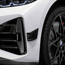 Load image into Gallery viewer, Genuine BMW M Performance Side Flicks - Gloss Black Paint Code 668 Front Bumper Canards/Air Deflectors for BMW 4 Series G22 G23 (2020+, Coupe/Convertible) OEM Fit