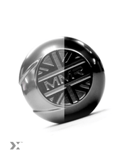 Load image into Gallery viewer, MMX MINI F56 Short Shifter Kit (Short Throw) - 33% Throw Reduction, Billet Shift Shaft & Gear Knob, Titanium/Black, Leather Gaiter