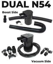 Load image into Gallery viewer, Dual BMS Oil Catch Can Kit for N54 BMW (Vacuum & Boost)
