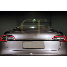 Load image into Gallery viewer, R Style Carbon Fibre Boot Spoiler for Tesla Model 3 16-23