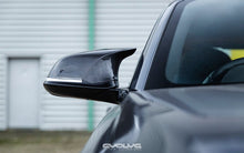 Load image into Gallery viewer, TRE Pre-Preg Carbon Fibre (Carbon Fiber) Mirror Caps (Wing Mirror Covers) for BMW F-Series - 1 Series F20 F21, 2 Series F22 F23, 3 Series F30 F31 F34 F35, 4 Series F32 F33 F36, i3 I01, M2 F87 - Gloss Black Bezels